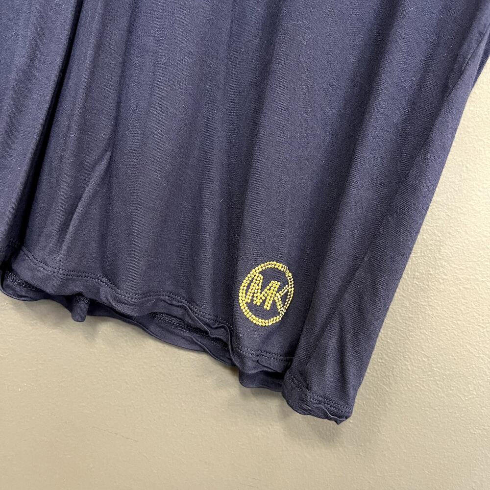 Michael Kors Navy Blue V-Neck Soft Tee Size Large - Picture 3 of 4
